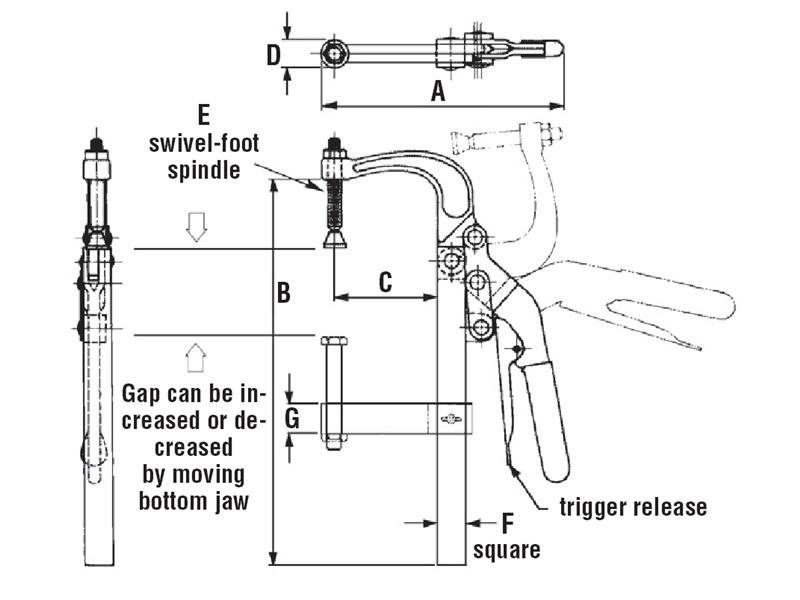 TC345 Pull Back Toggle Clamp Pull Back Toggle Clamp Manual Toggle